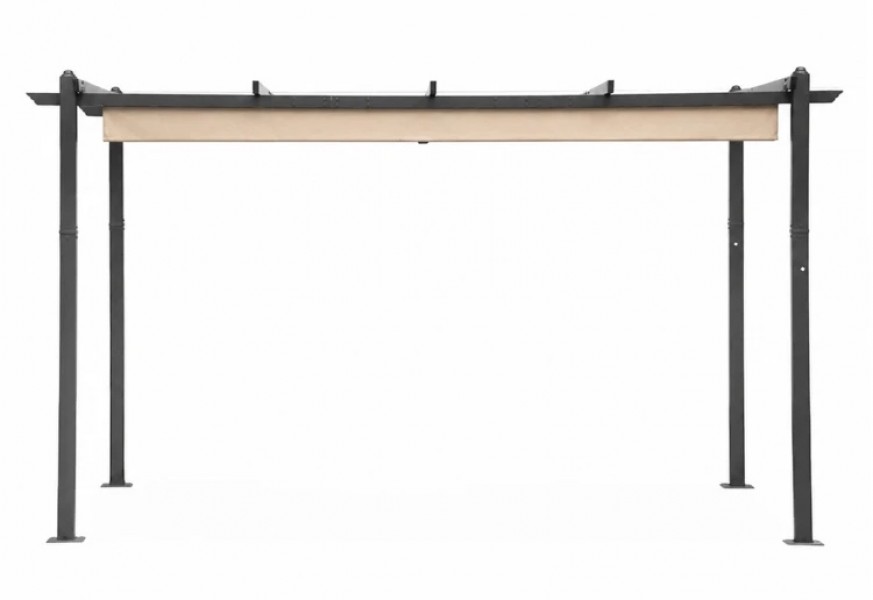 Pergola tarasowa FG632 beżowa 4x3 m z przesuwanym zadaszeniem