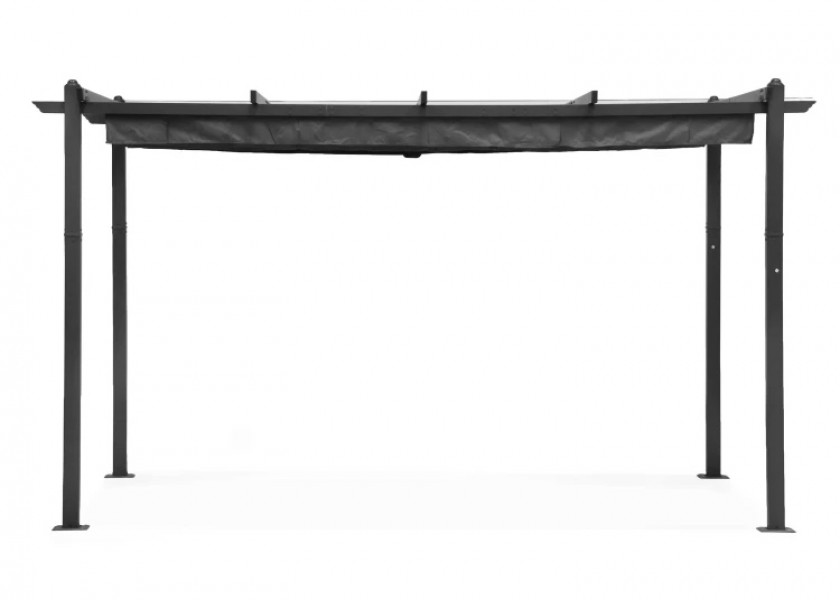 Pergola tarasowa FG632 szara 4x3 m z przesuwanym zadaszeniem
