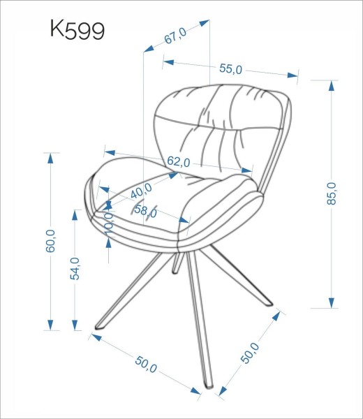 Miękkie obrotowe krzesło do jadalni K599 Halmar