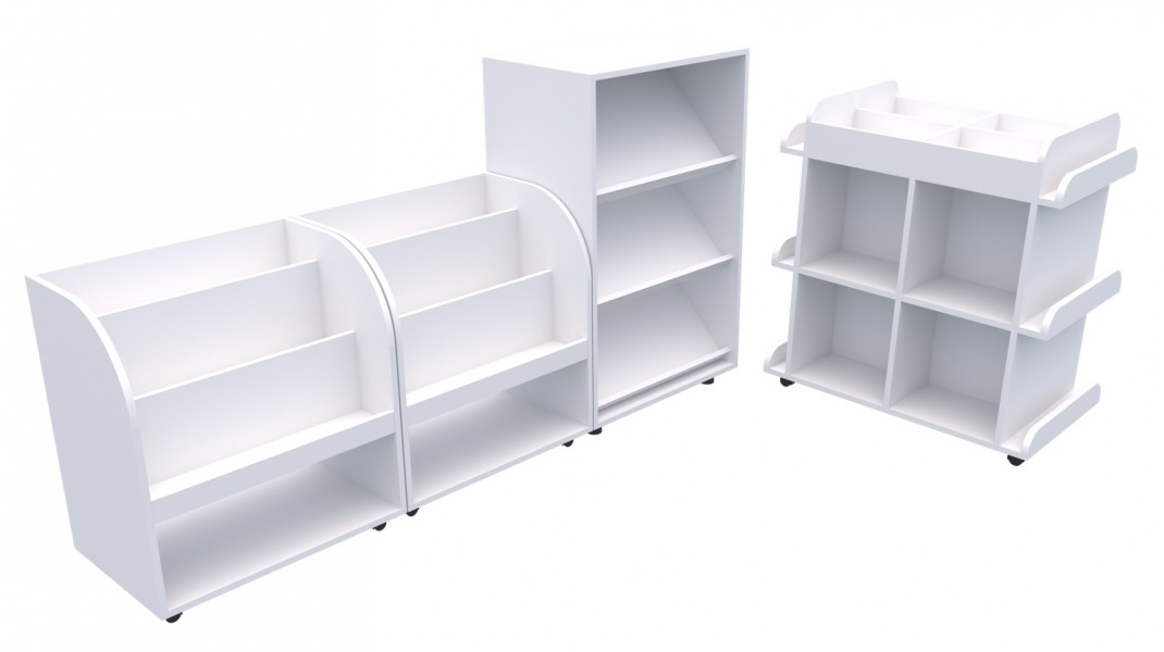 Zestaw mobilnych biblioteczek przedszkolnych Smart 01 - kącik czytelniczy