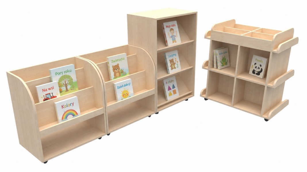 Zestaw mobilnych biblioteczek przedszkolnych Smart 01 - kącik czytelniczy