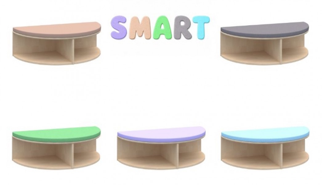 Siedzisko do przedszkola Smart półkole z materacykiem
