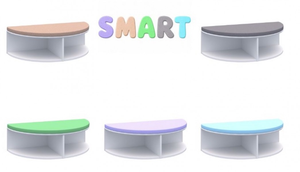 Siedzisko do przedszkola Smart półkole z materacykiem
