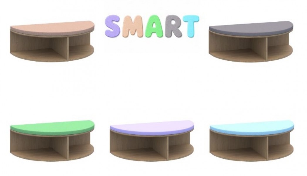 Siedzisko do przedszkola Smart półkole z materacykiem