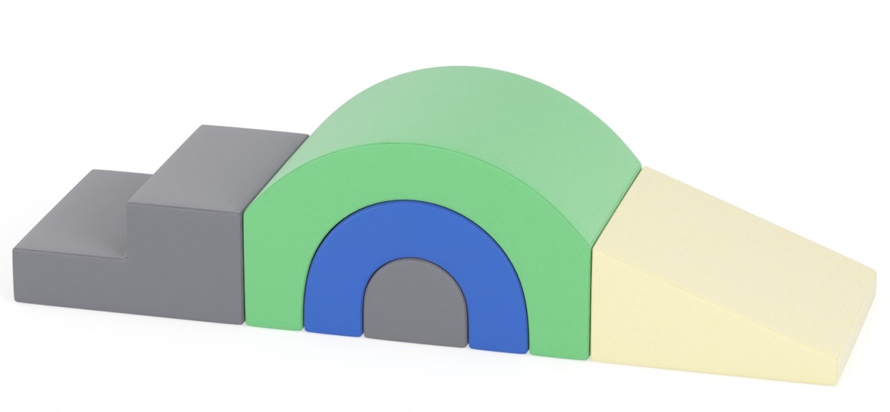 Piankowy tor przeszkód soft play do przedszkola Happy Playground H240-8B