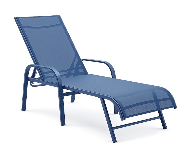 Leżak ogrodowy Summer regulowany, kolor niebieski