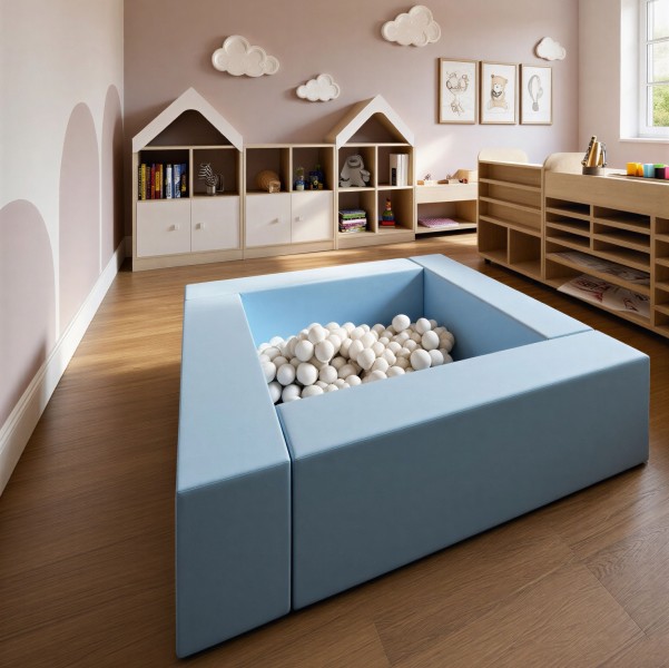 Suchy basen piankowy dla dzieci 120x120 cm Happy Swim H300-1, wysokość 30 cm