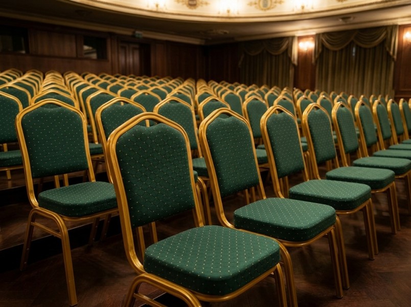 Tapicerowane krzesło bankietowe / konferencyjne Hekate, zielone