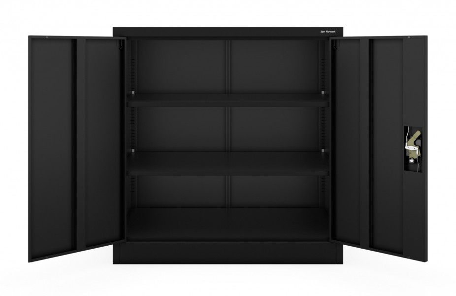 Szafka biurowa zamykana na klucz Beata D600, 93x60x90 cm, kolor czarny