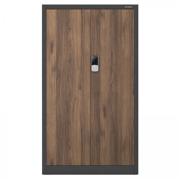 Szafa biurowa na akta otwierana na szyfr Eco Design Daniel 90x40x185 cm, antracyt/orzech