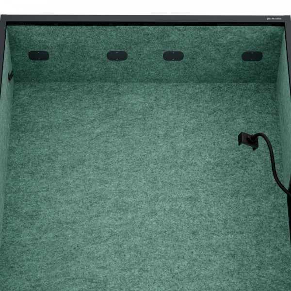Szafa akustyczna do biura i szkoły Sally MentalBox, 115 x 40 x 185 cm, antracyt/zielony