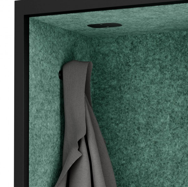 Szafa akustyczna do biura i szkoły Sally MentalBox, 115 x 40 x 185 cm, antracyt/zielony