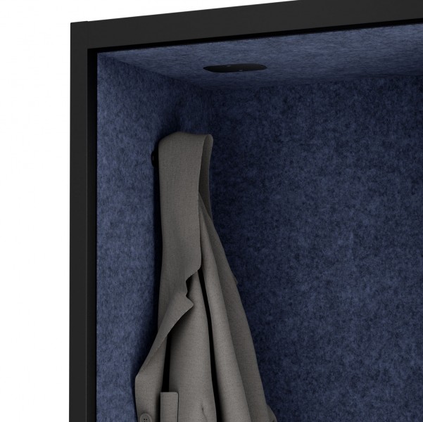 Szafa akustyczna do biura i szkoły Sally MentalBox, 115 x 40 x 185 cm, antracyt/granatowy