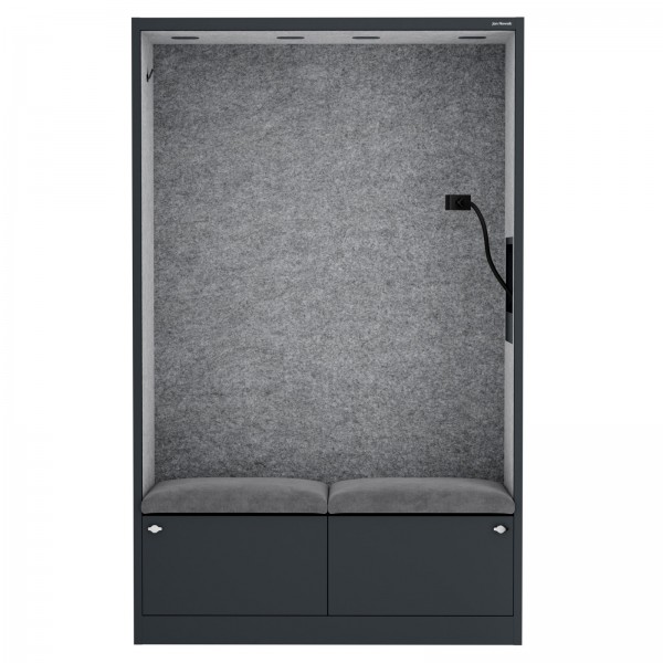 Szafa akustyczna do biura i szkoły Sally MentalBox, 115 x 40 x 185 cm, antracyt/szary