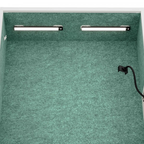 Szafa akustyczna do biura i szkoły Sally MentalBox, 115 x 40 x 185 cm, biały/zielony