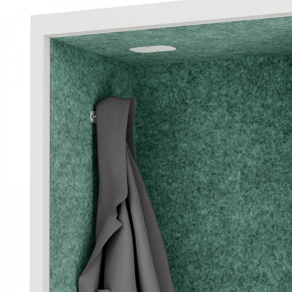 Szafa akustyczna do biura i szkoły Sally MentalBox, 115 x 40 x 185 cm, biały/zielony