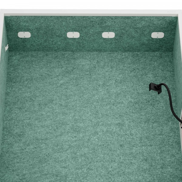 Szafa akustyczna do biura i szkoły Sally MentalBox, 115 x 40 x 185 cm, biały/zielony