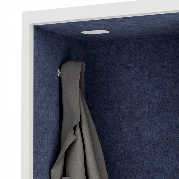 Szafa akustyczna do biura i szkoły Sally MentalBox, 115 x 40 x 185 cm, biały/granatowy