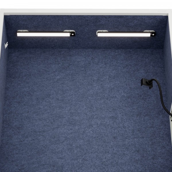 Szafa akustyczna do biura i szkoły Sally MentalBox, 115 x 40 x 185 cm, biały/granatowy