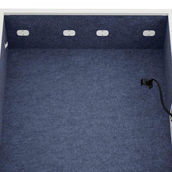 Szafa akustyczna do biura i szkoły Sally MentalBox, 115 x 40 x 185 cm, biały/granatowy