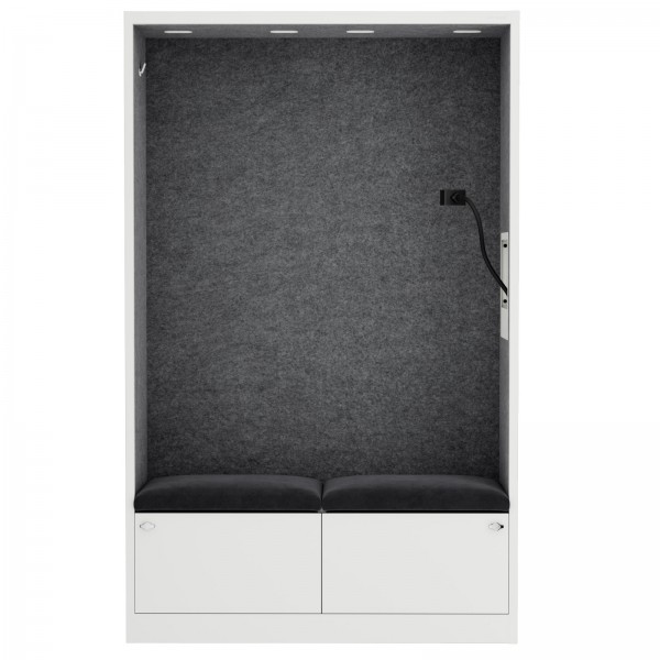 Szafa akustyczna do biura i szkoły Sally MentalBox, 115 x 40 x 185 cm, biały/ciemnoszary