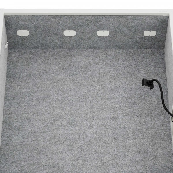 Szafa akustyczna do biura i szkoły Sally MentalBox, 115 x 40 x 185 cm, biały/szary