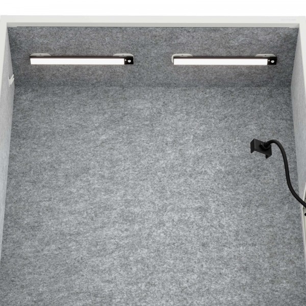 Szafa akustyczna do biura i szkoły Sally MentalBox, 115 x 40 x 185 cm, biały/szary