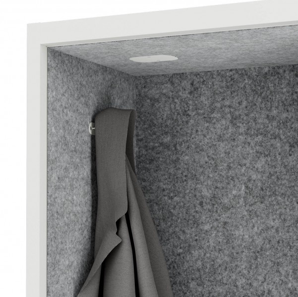 Szafa akustyczna do biura i szkoły Sally MentalBox, 115 x 40 x 185 cm, biały/szary