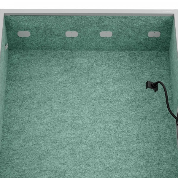 Szafa akustyczna do biura i szkoły Sally MentalBox, 115 x 40 x 185 cm, szary/zielony