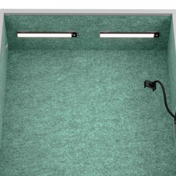 Szafa akustyczna do biura i szkoły Sally MentalBox, 115 x 40 x 185 cm, szary/zielony