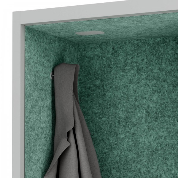 Szafa akustyczna do biura i szkoły Sally MentalBox, 115 x 40 x 185 cm, szary/zielony