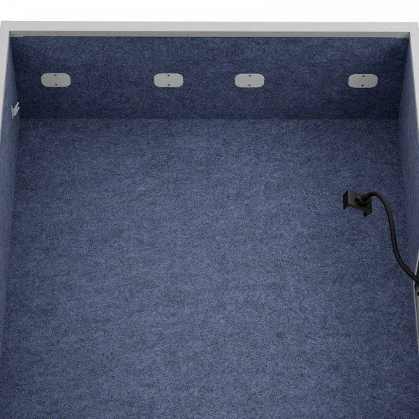 Szafa akustyczna do biura i szkoły Sally MentalBox, 115 x 40 x 185 cm, szary/granatowy