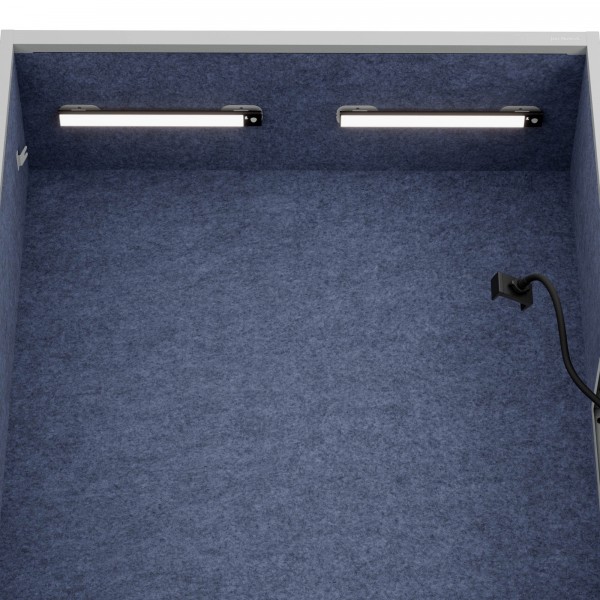 Szafa akustyczna do biura i szkoły Sally MentalBox, 115 x 40 x 185 cm, szary/granatowy
