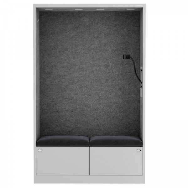 Szafa akustyczna do biura i szkoły Sally MentalBox, 115 x 40 x 185 cm, szary/ciemnoszary