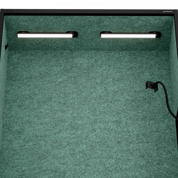Szafa akustyczna do biura i szkoły Sally MentalBox, 115 x 40 x 185 cm, czarny/zielony