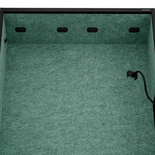 Szafa akustyczna do biura i szkoły Sally MentalBox, 115 x 40 x 185 cm, czarny/zielony