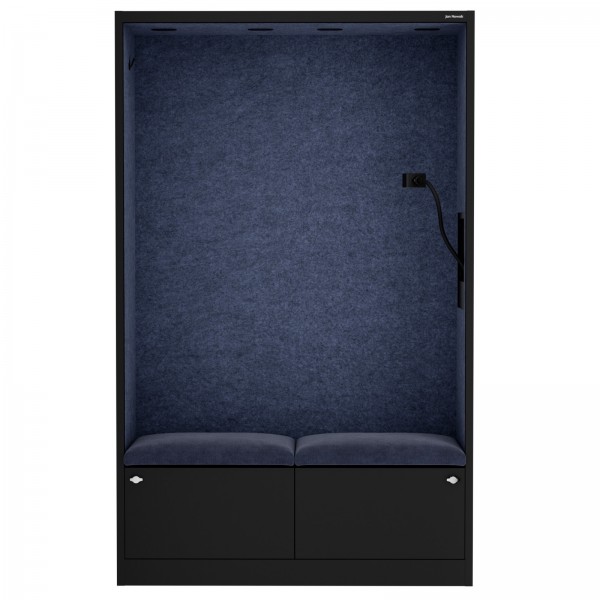 Szafa akustyczna do biura i szkoły Sally MentalBox, 115 x 40 x 185 cm, czarny/granatowy