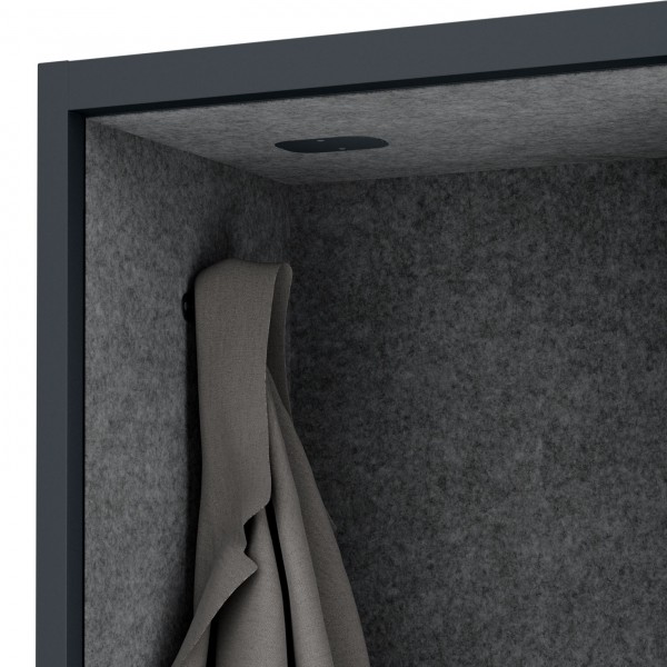 Szafa akustyczna do biura i szkoły Sally MentalBox, 115 x 40 x 185 cm, czarny/ciemnoszary