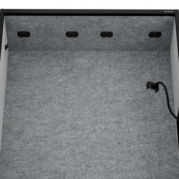 Szafa akustyczna do biura i szkoły Sally MentalBox, 115 x 40 x 185 cm, czarny/szary