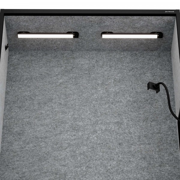 Szafa akustyczna do biura i szkoły Sally MentalBox, 115 x 40 x 185 cm, czarny/szary