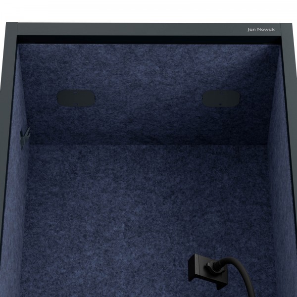 Kabina akustyczna z siedziskiem Sally MentalBox, 60 x 40 x 185 cm, antracyt/granatowy