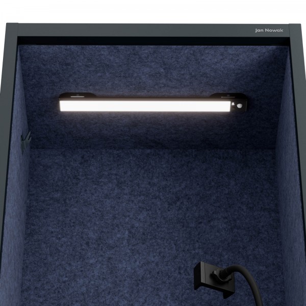 Kabina akustyczna z siedziskiem Sally MentalBox, 60 x 40 x 185 cm, antracyt/granatowy