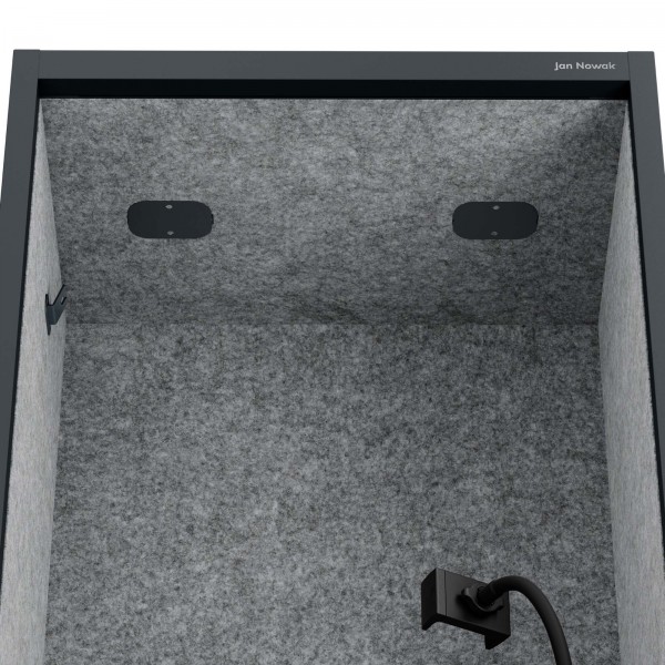 Kabina akustyczna z siedziskiem Sally MentalBox, 60 x 40 x 185 cm, antracyt/szary