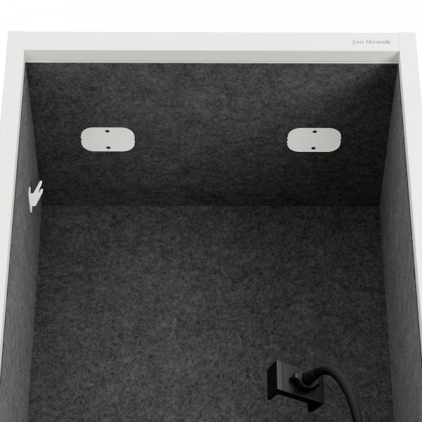 Kabina akustyczna z siedziskiem Sally MentalBox, 60 x 40 x 185 cm, biały/ciemnoszary