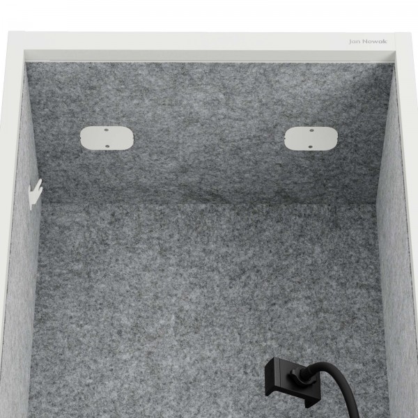 Kabina akustyczna z siedziskiem Sally MentalBox, 60 x 40 x 185 cm, biały/szary