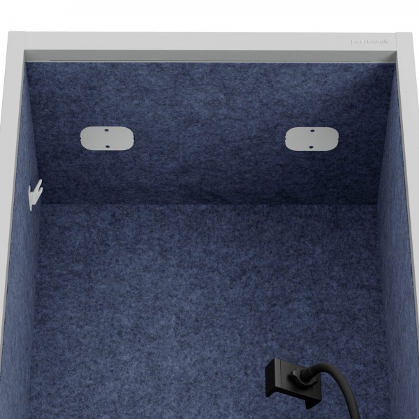 Kabina akustyczna z siedziskiem Sally MentalBox, 60 x 40 x 185 cm, szary/granatowy