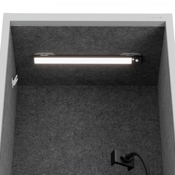 Kabina akustyczna z siedziskiem Sally MentalBox, 60 x 40 x 185 cm, szary/ciemnoszary