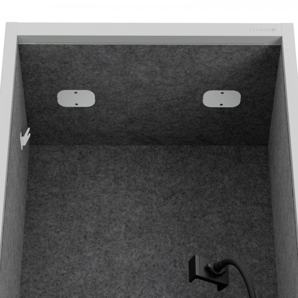 Kabina akustyczna z siedziskiem Sally MentalBox, 60 x 40 x 185 cm, szary/ciemnoszary