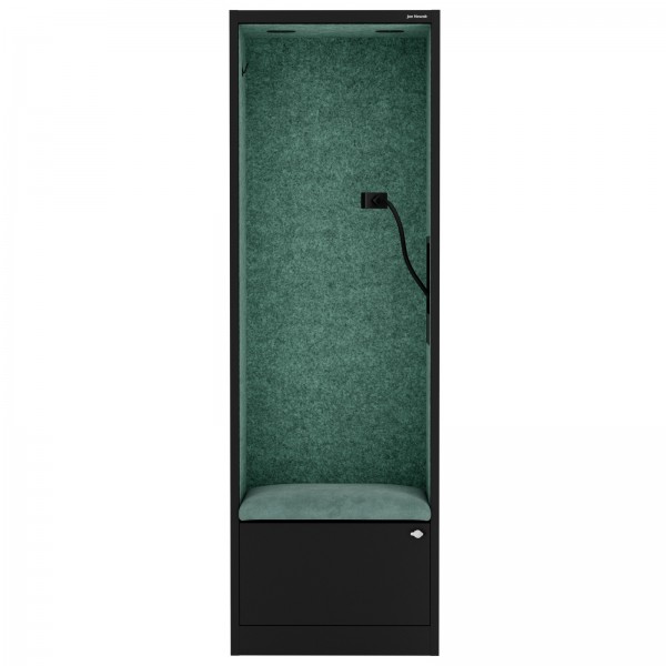 Kabina akustyczna z siedziskiem Sally MentalBox, 60 x 40 x 185 cm, czarny/zielony