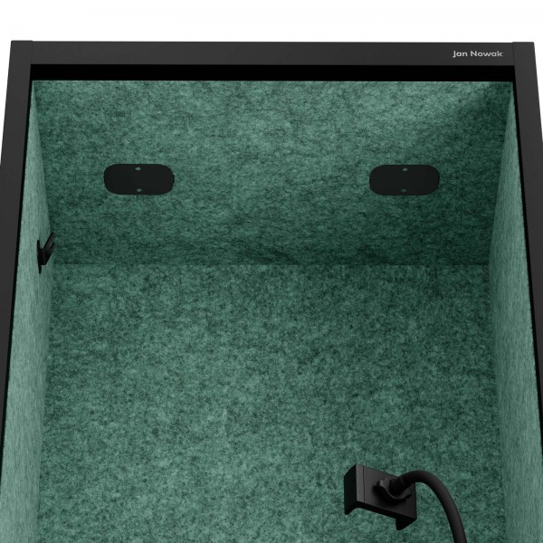 Kabina akustyczna z siedziskiem Sally MentalBox, 60 x 40 x 185 cm, czarny/zielony